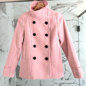 H&M light pink pea coat size 4